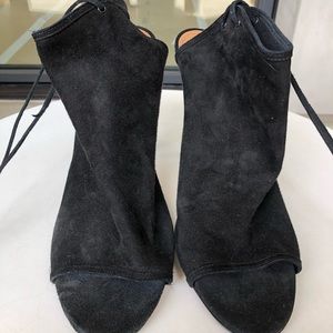 Aquazurra Black Mayfaif open toe booties